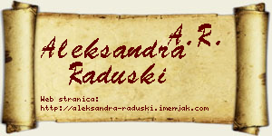 Aleksandra Raduški vizit kartica